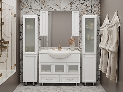 Misty Мебель для ванной Латте 105 2 ящика белая – фотография-2